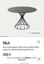 Eettafel zwart glas - Niut kave home, Ophalen, Gebruikt, 100 tot 150 cm, Rond