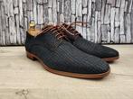Melik speciale blauwe croco herenschoenen - Maat 42, Veterschoenen, Verzenden, Blauw, Melik