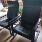 Ikea poang zwart leder vintage, Ophalen, Gebruikt