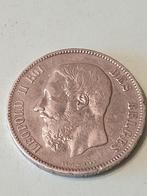 5 frank zilver leopold 2 met lange protege 1873 zie foto's, Monnaie en vrac, Argent, Enlèvement, Argent
