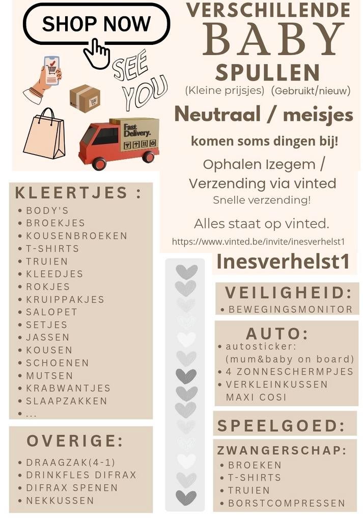 Verschillende baby spullen