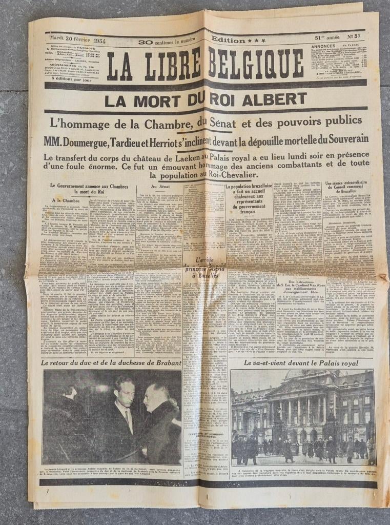 Collection de journaux anciens – La Libre Belgique, Collections, Revues, Journaux & Coupures, Journal, Enlèvement