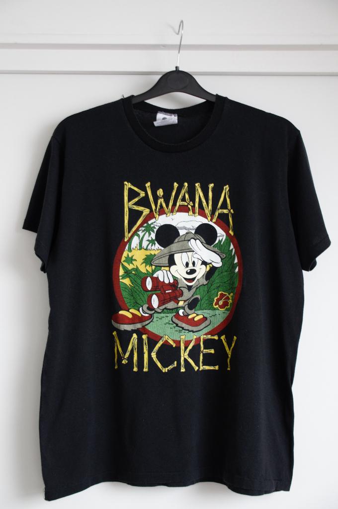 M46. T-shirt collector Disney “Bwana Mickey” 1988 Taille L, Enlèvement ou Envoi, Comme neuf, Taille 52/54 (L), Noir