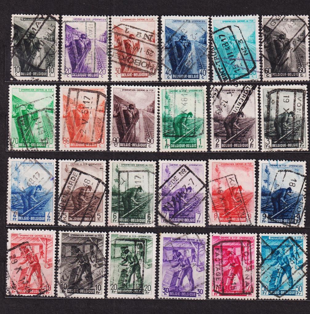 Belgique Timbres chemins de fer 1945-16 TR264-287 oblitéré, Timbres & Monnaies, Envoi, Affranchi, Oblitéré