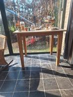 Hoge houten tafel met 4 Cabana Loom stoelen, Ophalen, Gebruikt