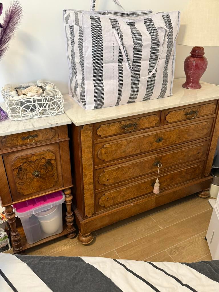 Meuble placage de bous et marbre, Maison & Meubles, Enlèvement, Comme neuf