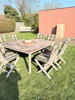 REAL TEAK.     TUINTAFEL EN 7 STOELEN, Tuin en Terras, Ophalen, Zo goed als nieuw