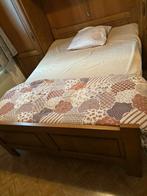 TWEEPERSOONS BED, Ophalen, Bruin, Tweepersoons, 140 cm