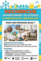 RECHERCHE APPARTEMENT OU STUDIO À ANDERLECHT, BRUXELLES, Immo, Bruxelles