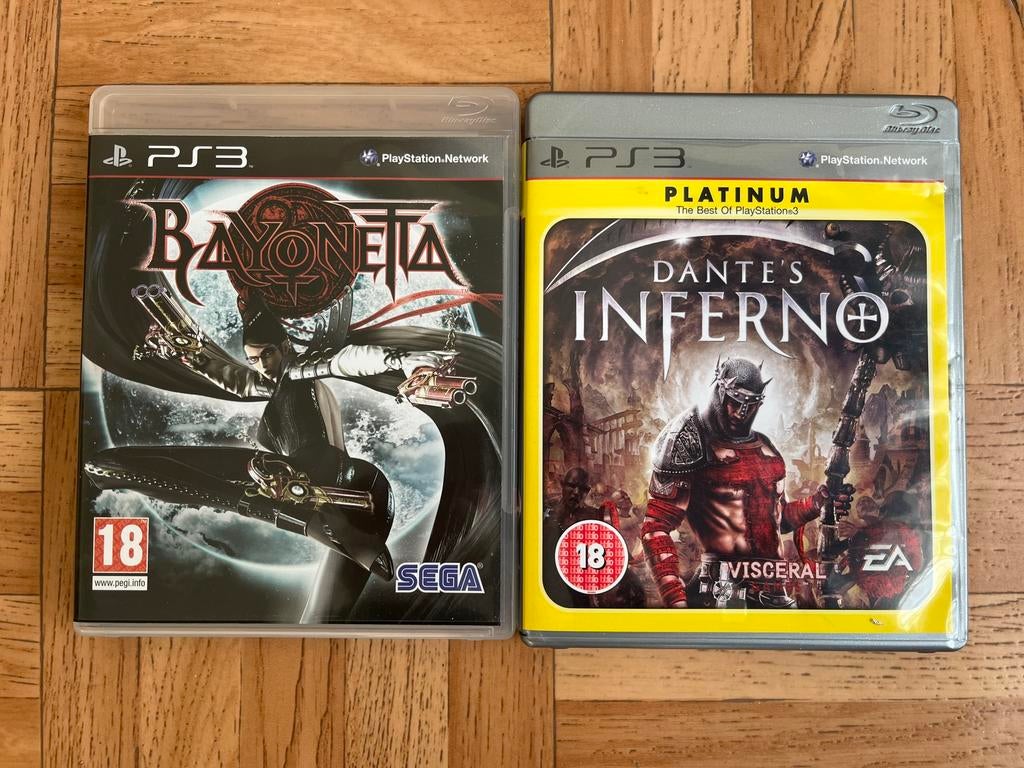 LOT 2 JEUX PS3 BAYONETTA + DANTE'S INFERNO (Édition Platinum, Enlèvement ou Envoi, Comme neuf, Plateforme