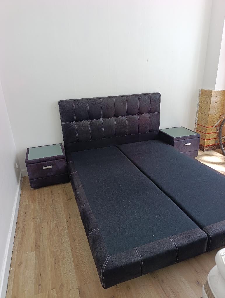 Boxspring 160x200 Levering mogelijk €160, Enlèvement, Utilisé, 200 cm, Deux personnes