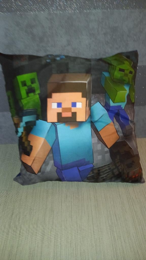 Minecraft sierkussen, Kinderen en Baby's, Speelgoed | Knuffels en Pluche, Gebruikt, Ophalen of Verzenden