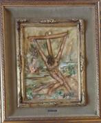 M. SPATUZZI / CHRISTUS AAN KRUIS / OLIEVERF / 63x53cm KADER, Ophalen of Verzenden