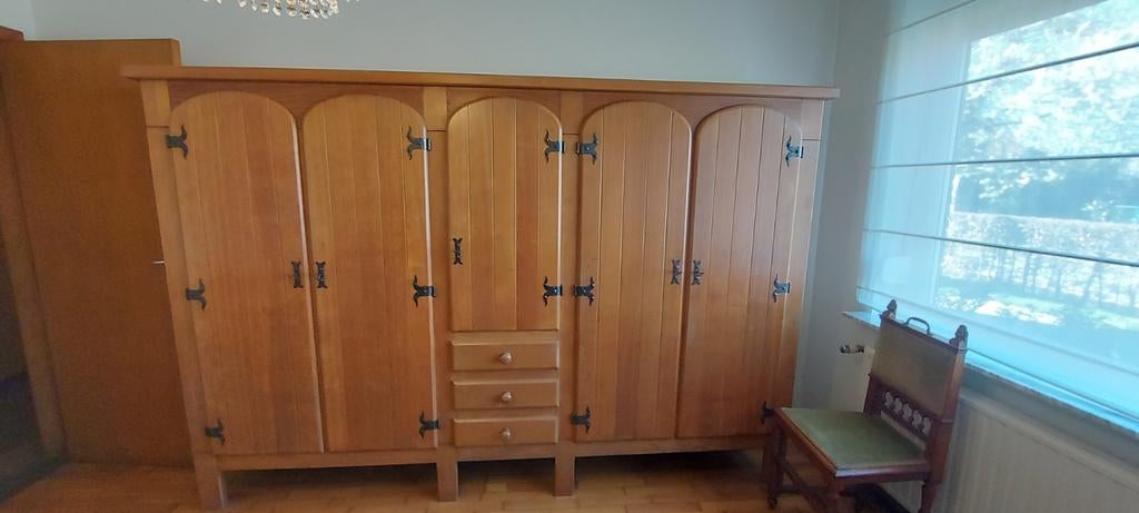 Volledige slaapkamer in massief eik, Ophalen, Zo goed als nieuw