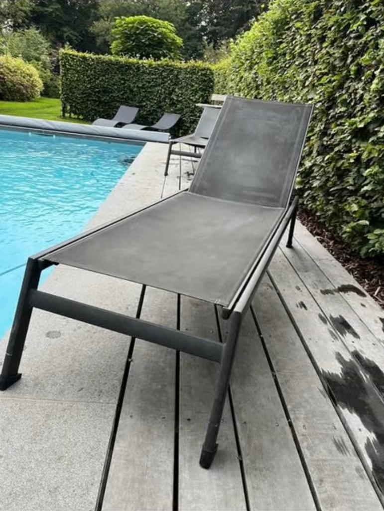 Chaises longues design Varashin de luxe - lot de 4, Enlèvement, Utilisé, Aluminium