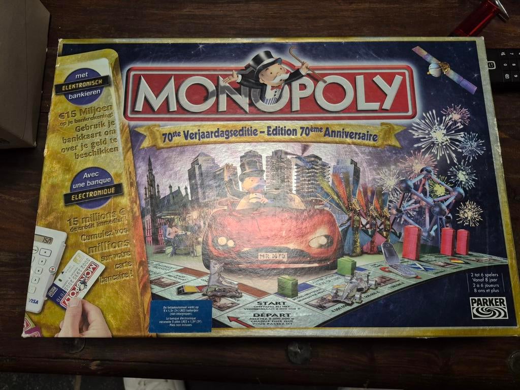 Monopoly bankkaart monopoly bankkaart 70 jaar editie, Ophalen of Verzenden