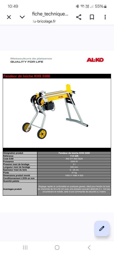Fendeuse à bois 5 tonnes, Bricolage & Construction, Enlèvement