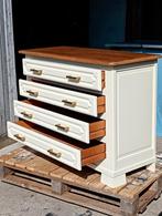 Eiken Ladekast In Landelijke Stijl Opgewaardeerd, Huis en Inrichting, Ophalen, 100 tot 150 cm, Eikenhout, 3 of 4 laden