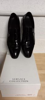 Chaussures Versace pour hommes + ceinture assortie, Comme neuf, Enlèvement, Chaussures à boucles, Noir