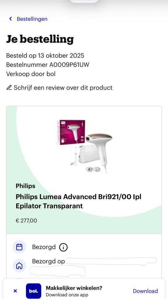 Phillips Lumea Bri921 Epilator Transparant, Elektronische apparatuur, Persoonlijke Verzorgingsapparatuur, Zo goed als nieuw, Ophalen