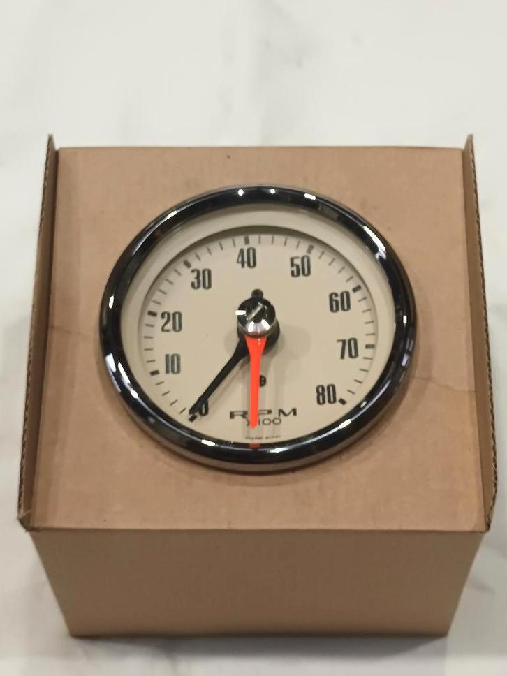 toerenteller Smiths - wit - magnolia - 80mm Classic Mini, Auto-onderdelen, Dashboard en Schakelaars, Mini, Rover, Austin, Nieuw