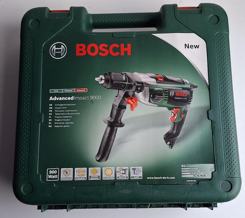 Très bonne perceuse à percussion Bosch AdvanceImpact 900, Bricolage & Construction, 600 watts ou plus, Mécanisme de percussion