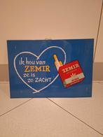 Blik reclamebord Zemir sigaretten 1964, Ophalen of Verzenden, Reclamebord