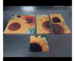 Lot de 5 cadres décoratifs tournesols, Comme neuf, Enlèvement, 50 à 75 cm, Bois