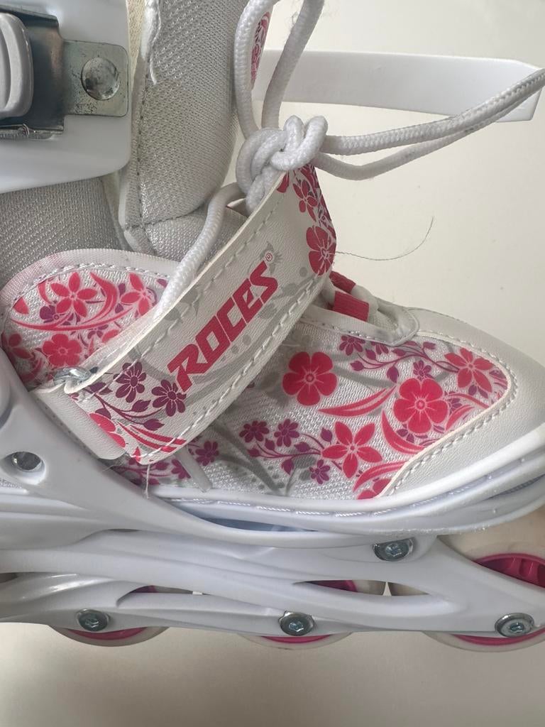 Roces inline skates 30/33 roze-wit, Ophalen, Kinderen, Verstelbaar, Gebruikt