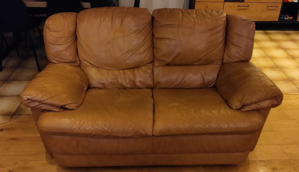 Tweezits zetel, Maison & Meubles, Canapés | Salons, 75 à 100 cm, Enlèvement, Utilisé, Autres matériaux