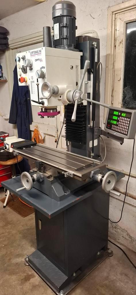 Fraiseuse MB4 Optimum — DRO, option ISO40, Bricolage & Construction, Outillage | Fraiseuses, Comme neuf, Électrique, Enlèvement