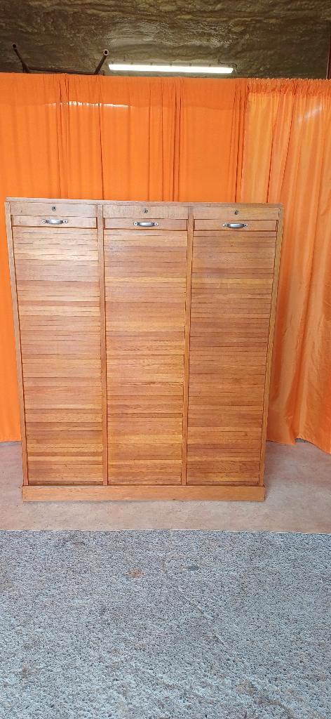 Knutselmeubelkast, rolluik, administratie, loftdecoratie, Antiek en Kunst, Curiosa en Brocante, Ophalen