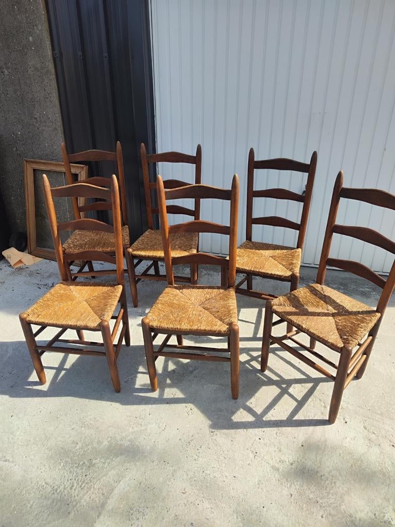 Lot de 6 chaises rustiques, Maison & Meubles, Chaises, Enlèvement