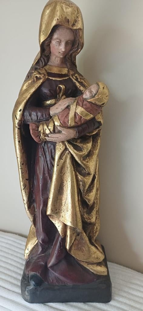 Heilige beeld met bladgoud, Antiek en Kunst, Ophalen