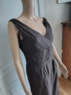 leuke linnen jurk, Kleding | Dames, Jurken, Bruin, Verzenden, Zo goed als nieuw, Knielengte