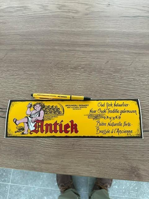 Antiek sticker brouwerij Isebaert Vleteren Woesten, Ophalen of Verzenden, Nieuw, Reclamebord, Plaat of Schild, Overige merken