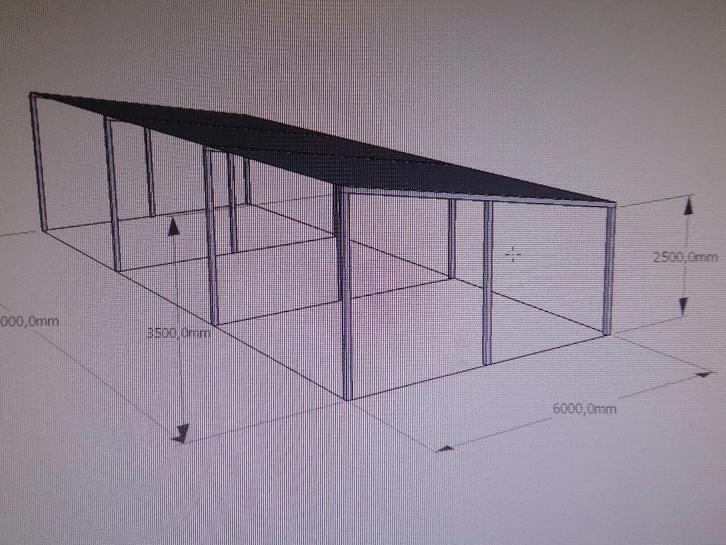 Staalconstructie  loods, Doe-het-zelf en Bouw, Metalen, Nieuw, IJzer, Ophalen of Verzenden