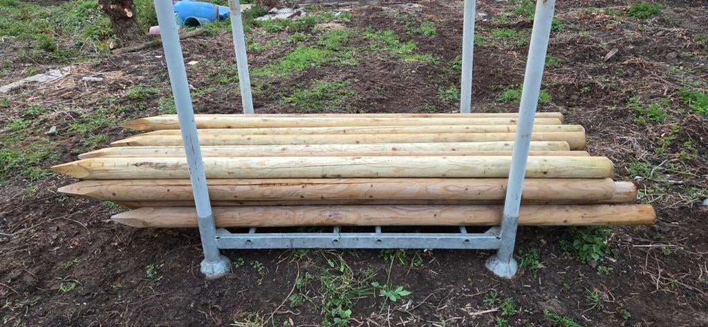 Grenen palen gepunt geïmpregneerd - dia. 10cm lengte 2m50, Ophalen, Palen