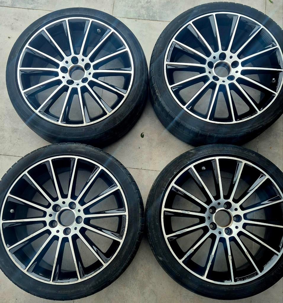 ORIGINEEL MERCEDES 19 INCH BREEDSET AMG VELGEN MET BANDEN, Auto-onderdelen, Ophalen, 19 inch, Zomerbanden, Banden en Velgen