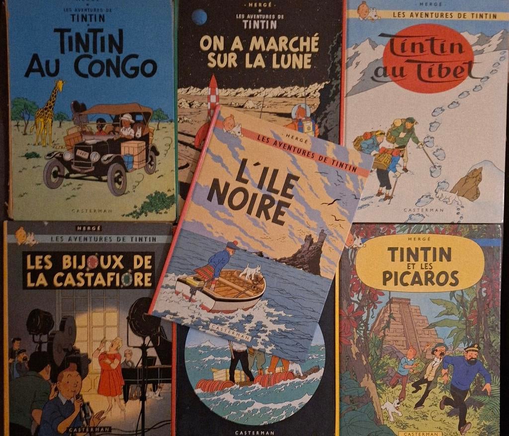 LOT DE 7 ANCIENNES BANDES DESSINÉES DE TINTIN, Livres, BD | Comics, Enlèvement ou Envoi, Utilisé, Plusieurs comics, Europe