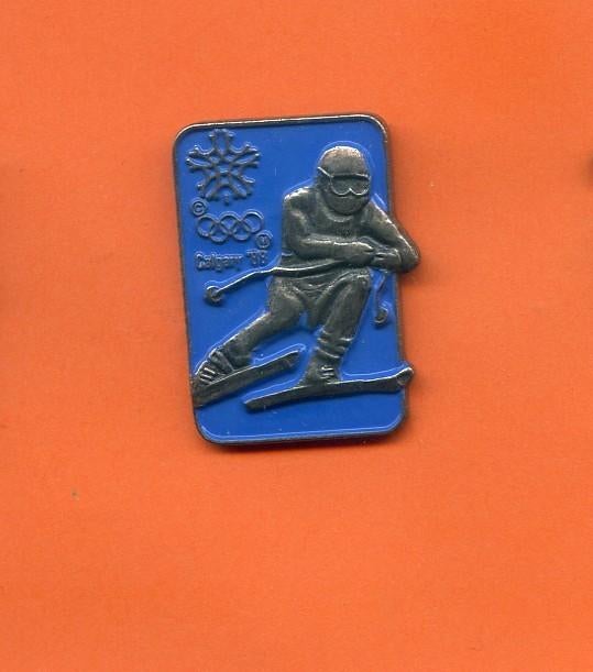 Pins Jeux Olympiques Calgary Canada 1988 Ski Ab732, Verzamelen, Speldjes, Pins en Buttons, Verzenden, Zo goed als nieuw, Sport
