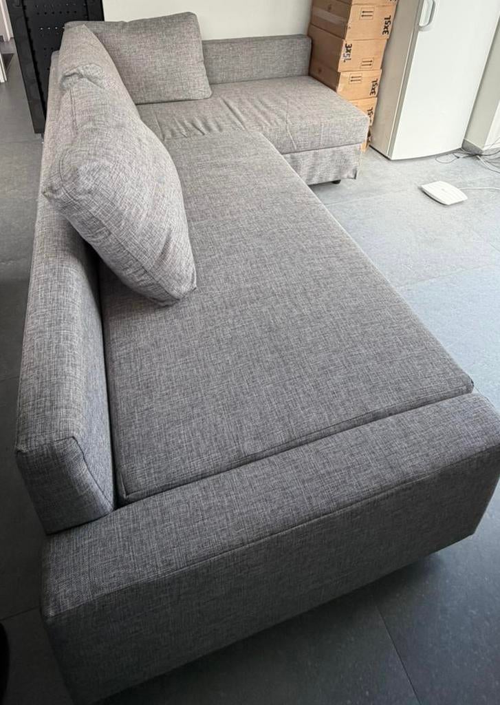 Hoekslaapbank met oberger, lichtgrijs, Ophalen, Zo goed als nieuw