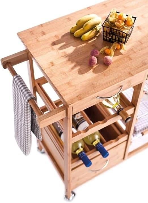 Chariot de cuisine en bambou | LIVRAISON GRATUITE, Neuf, -, -, Autres types