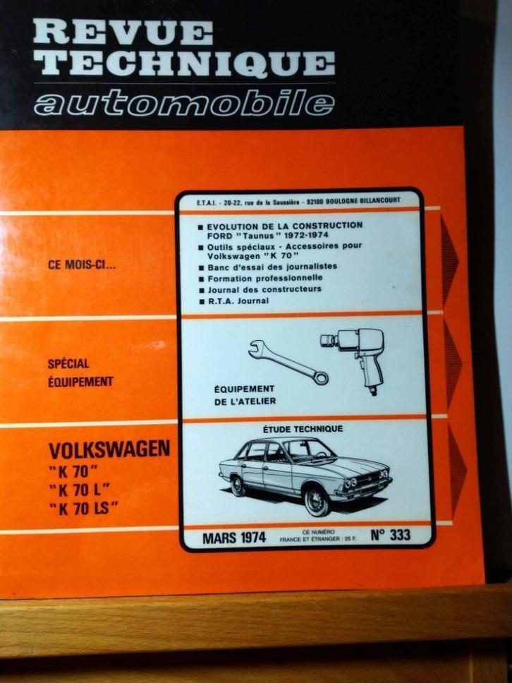 RTA - Volkswagen K70 - Ford Taunus - n 333, Auto diversen, Handleidingen en Instructieboekjes, Verzenden