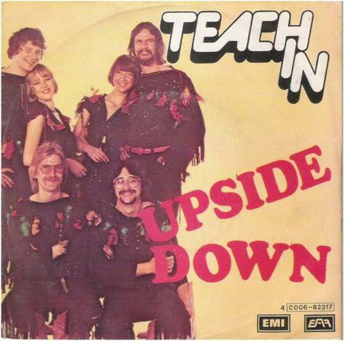 TEACH IN: "Upside down" - Nederpoptopper!, CD & DVD, Vinyles Singles, Comme neuf, Single, Pop, 7 pouces, Enlèvement ou Envoi