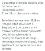 Ervin Neuhaus. Hongaarse beeldend kunstenaar. 2 gouaches, Ophalen of Verzenden
