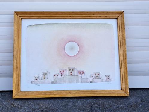 lithographie signe jean michel folon, Antiek en Kunst, Kunst | Litho's en Zeefdrukken, Ophalen of Verzenden