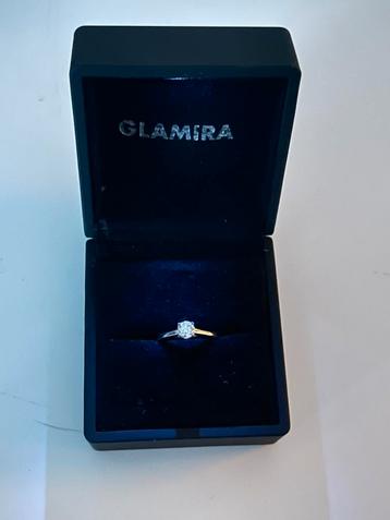 Gouden ring 18k met diamantjes Natuurlijk midden steen 0.5ct beschikbaar voor biedingen