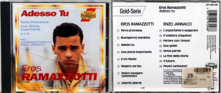 CD Eros Ramazzotti « Adesso Tu », CD & DVD, CD | Pop, Utilisé, 1980 à 2000, Enlèvement ou Envoi