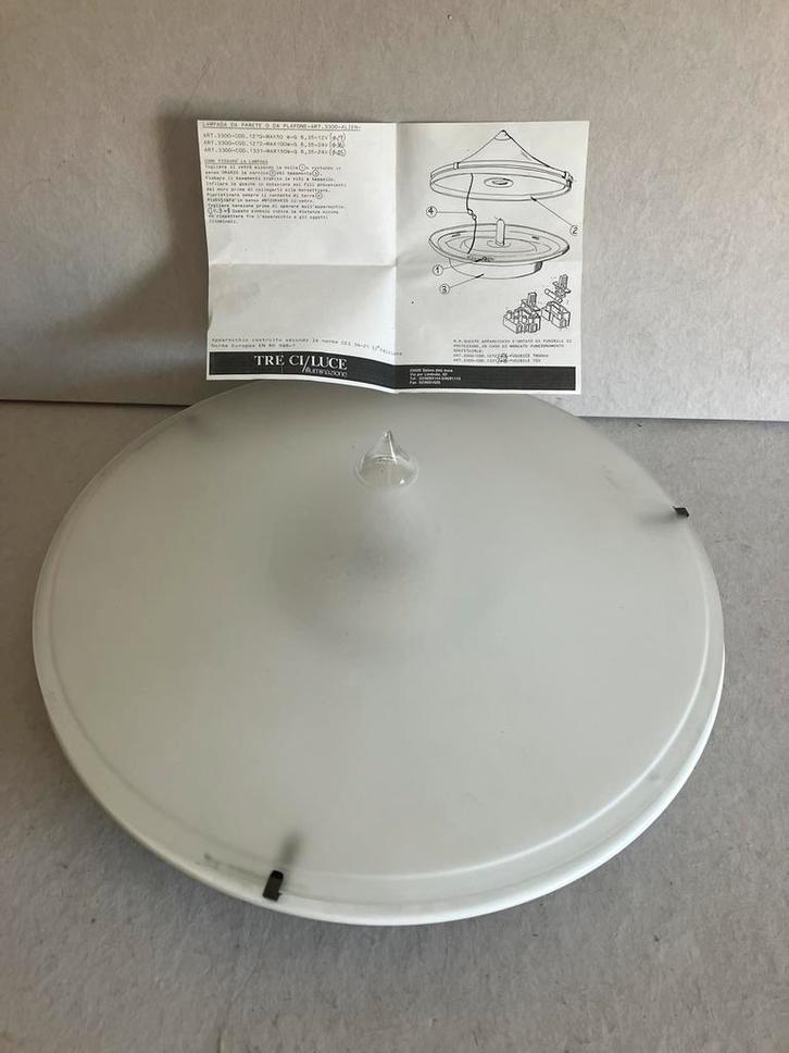 Design plafondlamp Alien Tre Ci Luce by Luciano Cesaro 1980, Huis en Inrichting, Lampen | Plafondlampen, Gebruikt, Glas, Ophalen of Verzenden